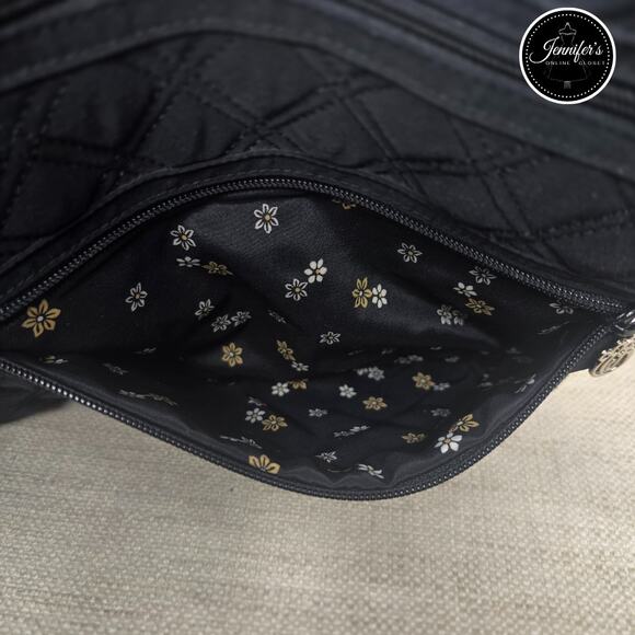 Vera Bradley Black Quilted Hipster Crossbody Bag - Picture 11 of 13